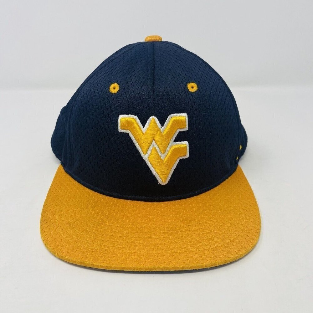 Russell Athletic Men One Size WVU West Virginia Snap Back Mesh Baseball Hat Blue